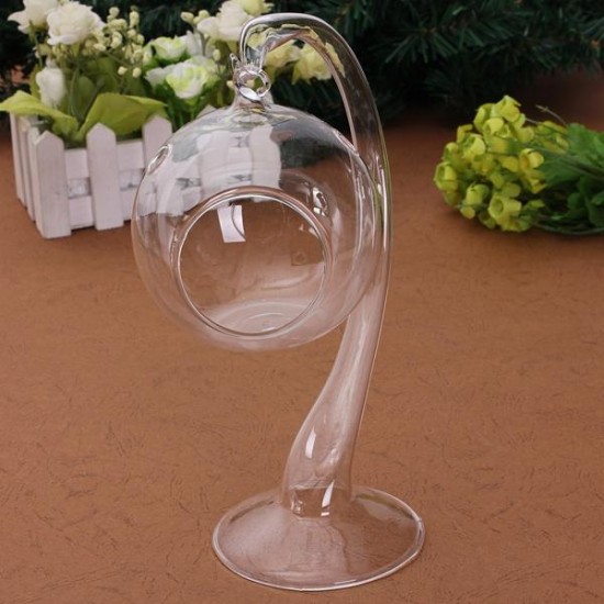 Hanging Crystal Glass Candle Table Light Lamp Planting Holder Candle Stick Romantic Dinner Wedding
