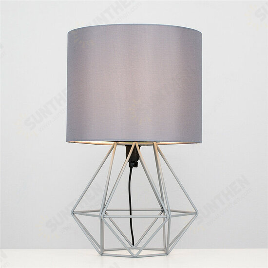 Hollowed Out Modern Desk Lamp Bedroom Bedside Geometric Table Lamp With Shade