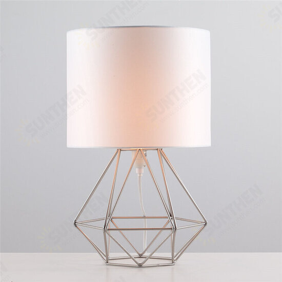 Hollowed Out Modern Desk Lamp Bedroom Bedside Geometric Table Lamp With Shade