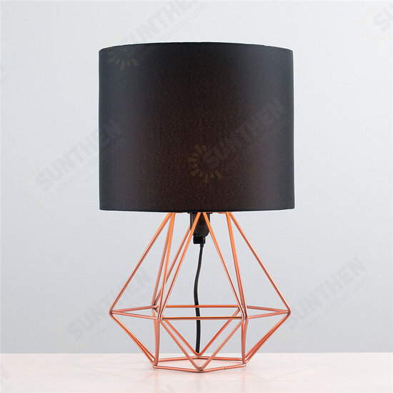 Hollowed Out Modern Desk Lamp Bedroom Bedside Geometric Table Lamp With Shade