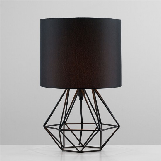 Hollowed Out Modern Desk Lamp Bedroom Bedside Geometric Table Lamp With Shade