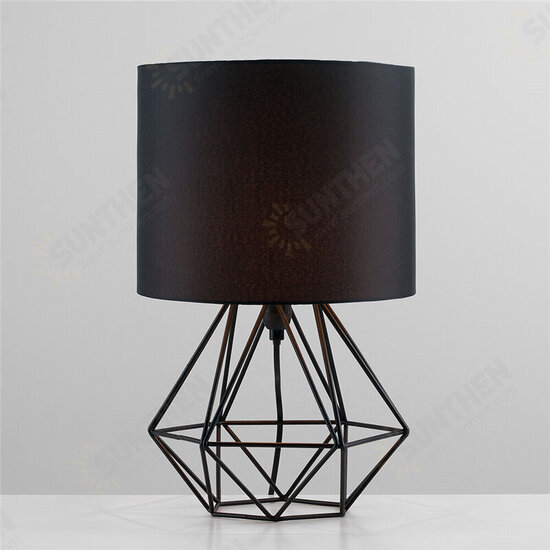 Hollowed Out Modern Desk Lamp Bedroom Bedside Geometric Table Lamp With Shade