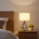 Hollowed Out Modern Desk Lamp Bedroom Bedside Geometric Table Lamp With Shade