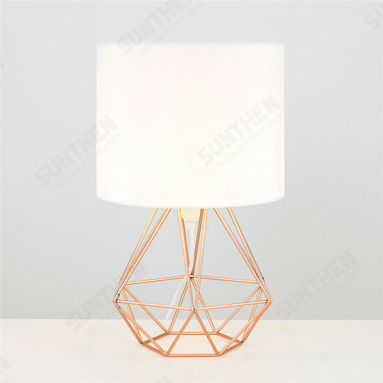 Hollowed Out Modern Desk Lamp Bedroom Bedside Geometric Table Lamp With Shade