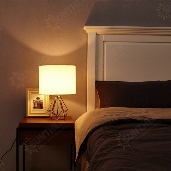 Hollowed Out Modern Livingroom Bedroom Bedside Table Lamp Desk Lamp With Shade