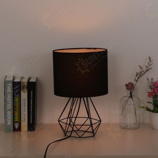 Hollowed Out Modern Livingroom Bedroom Bedside Table Lamp Desk Lamp With Shade