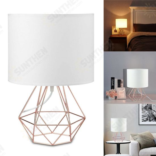 Hollowed Out Modern Livingroom Bedroom Bedside Table Lamp Desk Lamp With Shade