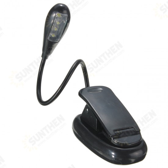 Bed Lamp Portable LED Reading Black Clip Rechargeable Book Lamp Work Lamp