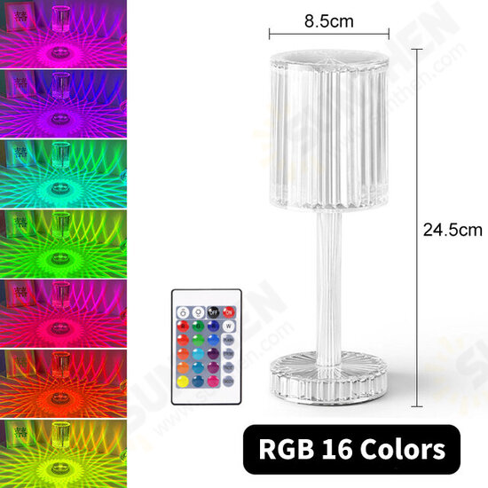 LED Crystal Projection Desk Lamp Restaurants Bar Bedside Decoration USB Table Light RGB Remote Control Romantic Night Lights