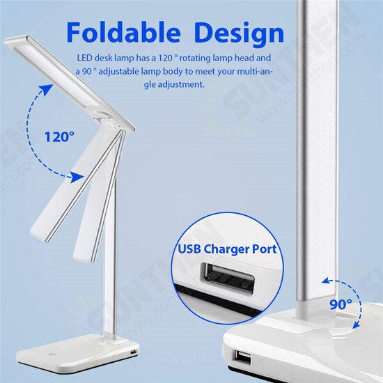 LED Desk Lamp Wireless Phone Fast Charging USB Charger Table Non-slip Lamp Light