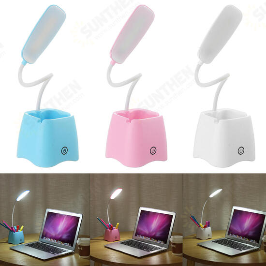 LED Flexible USB Reading Light Beside Bed 3 Modes Dimmable Table Desk Lamp