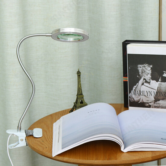 Magnifying LED Lamp USB Charging Table Light Clip-on Lamp Beauty Tattoo Reading