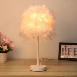 Modern Feather Shade Light Bedside Table Desk Lamp Bedroom DIY Decor Gift Home Without Bulb Modern Feather Shade Light Bedside Table Desk Lamp Bedroom DIY Decor Gift Home Without Bulb