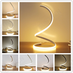 Modern Spiral LED Bedside Table Lamp Curved Desk Light Dimmable Warm White Modern Spiral LED Bedside Table Lamp Curved Desk Light Dimmable Warm White