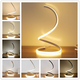 Modern Spiral LED Bedside Table Lamp Curved Desk Light Dimmable Warm White