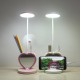 Multifunctional USB Rechargeable Touch Dimmable LED Table Lamp Pen Holder Mobile Phone Stand Magnet Mirror