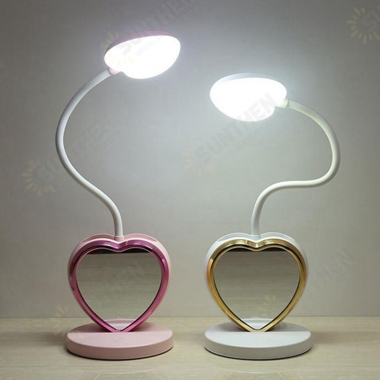 Multifunctional USB Rechargeable Touch Dimmable LED Table Lamp Pen Holder Mobile Phone Stand Magnet Mirror