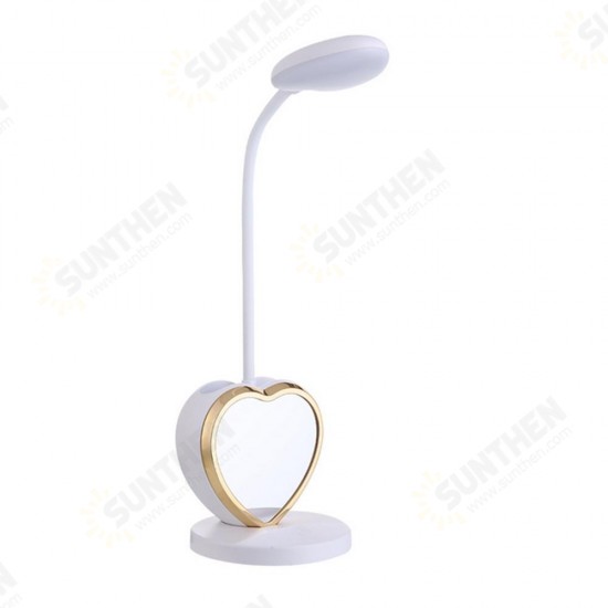 Multifunctional USB Rechargeable Touch Dimmable LED Table Lamp Pen Holder Mobile Phone Stand Magnet Mirror