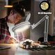 Table Lamp USB 5X Magnifier Remote Control LED Magnifying Glass Light for Reading Crafts Hobby DIY Welding Third Hand