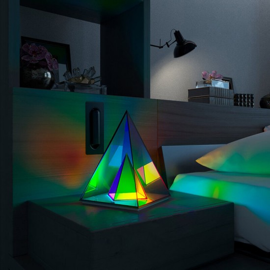Cube LED Color Table Lamp Cube Box Acrylic Color Table Lamp for Bedroom Living Room