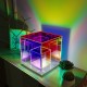 Cube LED Color Table Lamp Cube Box Acrylic Color Table Lamp for Bedroom Living Room