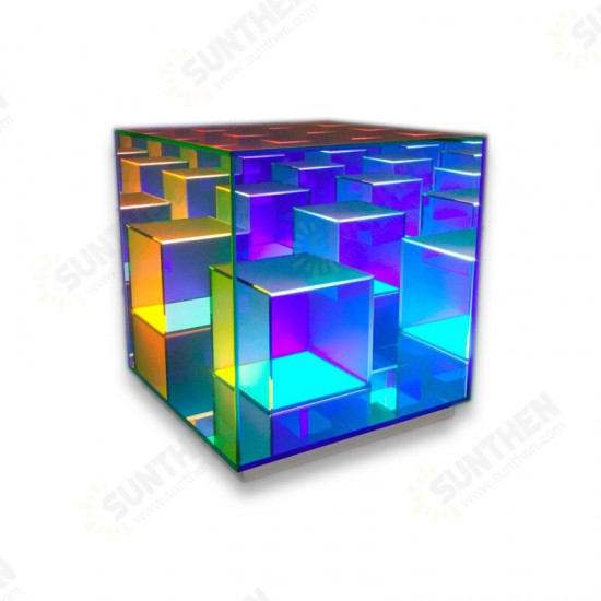 Cube LED Color Table Lamp Cube Box Acrylic Color Table Lamp for Bedroom Living Room