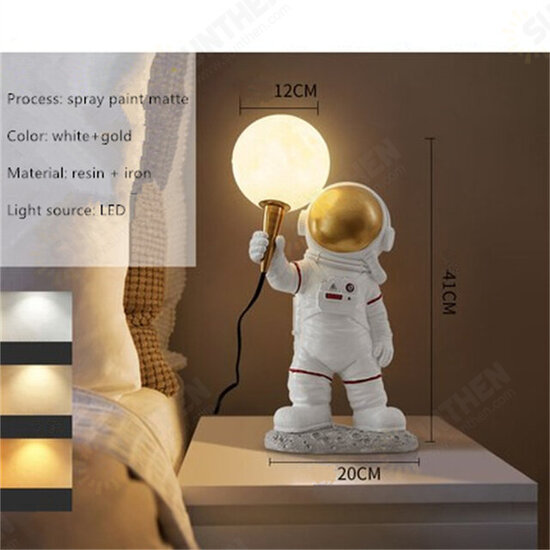 Nordic LED Personality Astronaut Moon Children's Room Wall Lamp Desk Lamp Bedroom Study Balcony Aisle Lamp Decoration