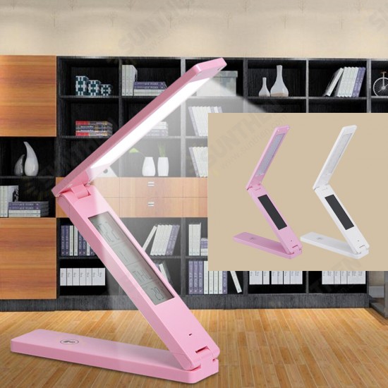 Portable Folding Touch Control LED Reading Light Dimmable LCD USB Table Desk Lamp