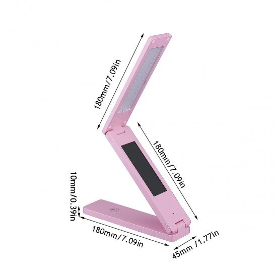 Portable Folding Touch Control LED Reading Light Dimmable LCD USB Table Desk Lamp