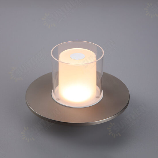 CANDLE T140003-TC Nickel Flameless LED Candle Table Light 2000mAh Rechargeable Battery Operated Lamp Touch Control Stepless Dimming Table Lamp