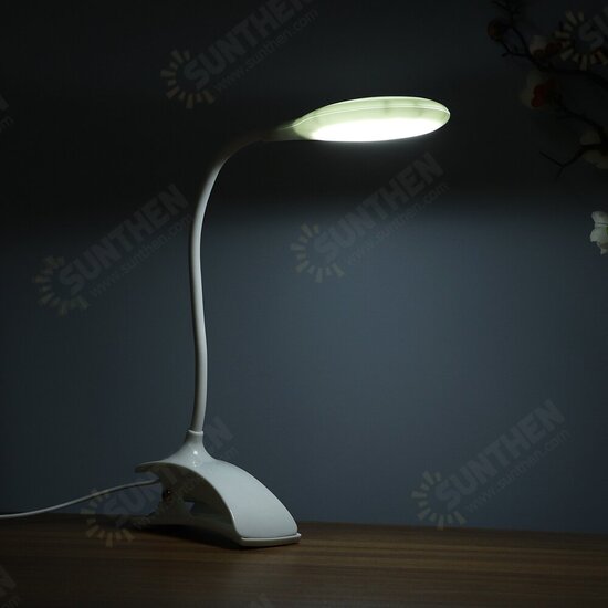 USB LED Reading Light Clip-on Clamp Bed Table Desk Lamp Night Light