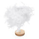 USB Modern White Feather Shade Table Lamp Lampshade Elegant Bedside Desk Night Light Home Bedroom Decor