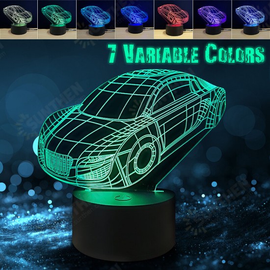 USB Touch Sensor Racing Car Desk Lamp Colorful LED Bedside Table Light