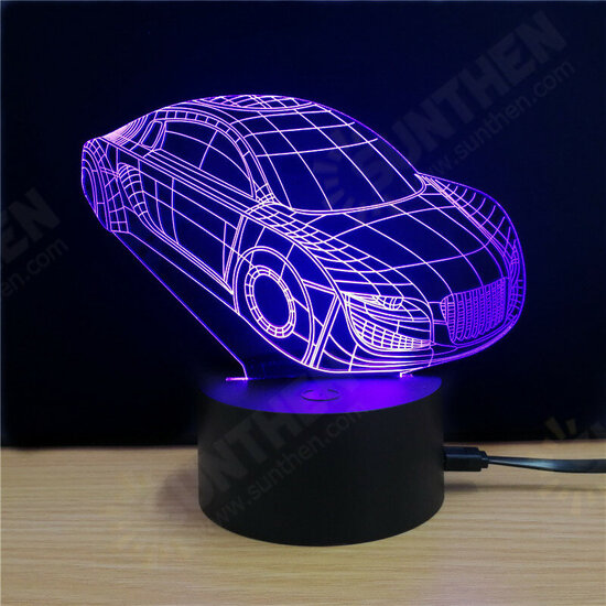 USB Touch Sensor Racing Car Desk Lamp Colorful LED Bedside Table Light