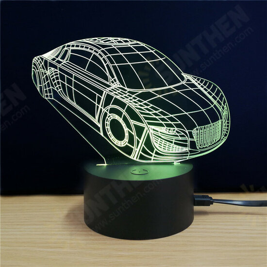 USB Touch Sensor Racing Car Desk Lamp Colorful LED Bedside Table Light