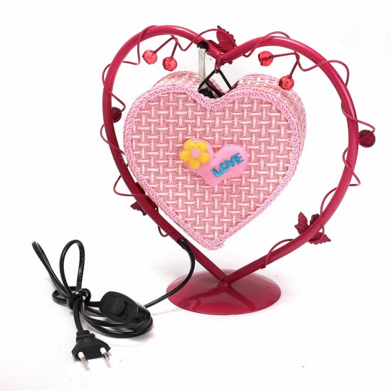Vintage Artificial Light Love Heart Antique Table Lamp Gift Room Decor