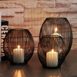Vintage Iron Cage Tealight Candle Stand Holder Lantern Candlestick Wedding Decor Vintage Iron Cage Tealight Candle Stand Holder Lantern Candlestick Wedding Decor