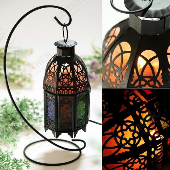 Vintage Iron Frame Natural Crystal Salt Rock Lamp Air Purifier Desk Night Light