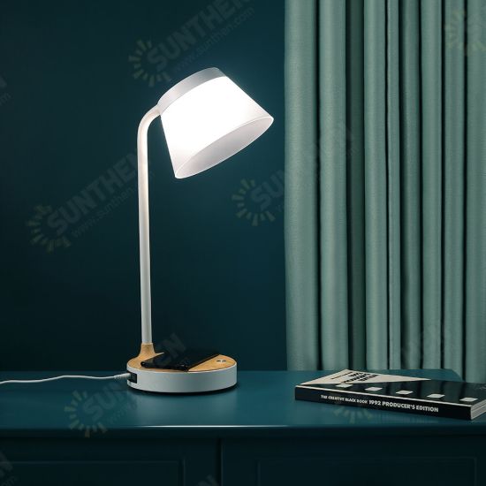 B13 RGB LED Desk Lamp With 10W Wireless Fast Charger 350Lumens 3-Level Dimming Colorful Ambient Light