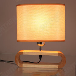 Wooden Modern Table Lamp Timber Bedside Lighting Desk Reading Light Brown White 85-265V Wooden Modern Table Lamp Timber Bedside Lighting Desk Reading Light Brown White 85-265V