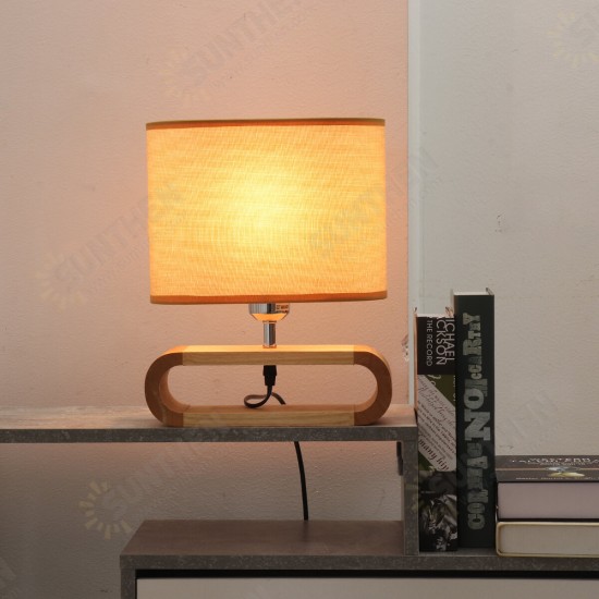 Wooden Modern Table Lamp Timber Bedside Lighting Desk Reading Light Brown White 85-265V