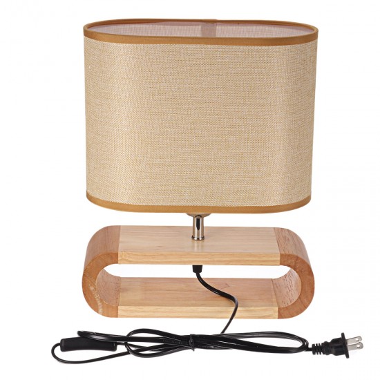 Wooden Modern Table Lamp Timber Bedside Lighting Desk Reading Light Brown White 85-265V