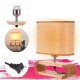 Wooden Modern Table Lamp Timber Bedside Lighting Desk Reading Light Brown White 85-265V