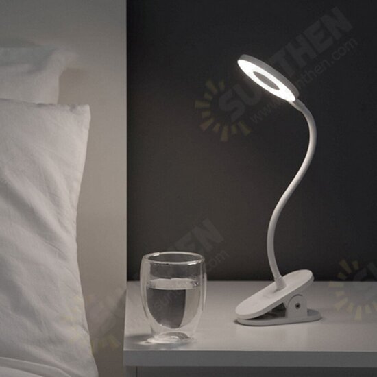 5W LED USB Rechargeable Clip Desk Table Lamp Eye Protection Touch Dimmer 3 Modes Reading Lamp ( Ecosystem Product)