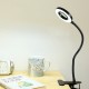 LED Book Lamp Clip Reading Light USB Power Black Flexible Hose Table Desk Headboard Home Study Dimmable Bright 5V Ring