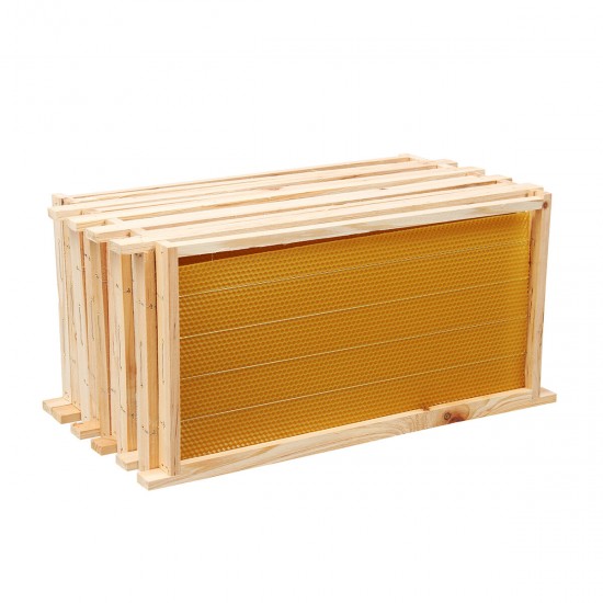 10Pcs Bees Wax Foundation Sheets Wood Beekeeping Pine Beehive Frame 49X23.5 cm