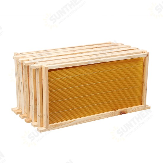 10Pcs Bees Wax Foundation Sheets Wood Beekeeping Pine Beehive Frame 49X23.5 cm