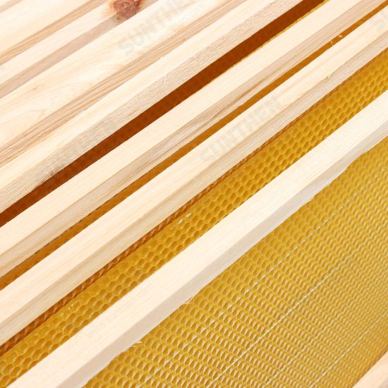 10Pcs Bees Wax Foundation Sheets Wood Beekeeping Pine Beehive Frame 49X23.5 cm