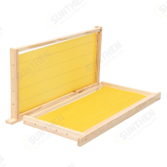 10Pcs Bees Wax Foundation Sheets Wood Beekeeping Pine Beehive Frame 49X23.5 cm