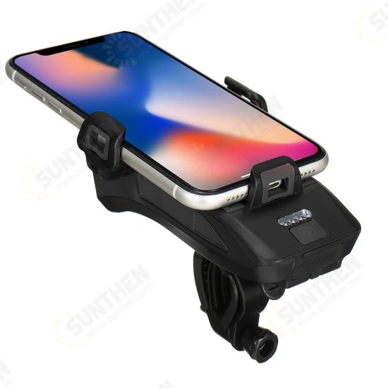 4 in 1 Bike Bicycle Light Waterproof with Bike Horn Phone Holder Power Bank